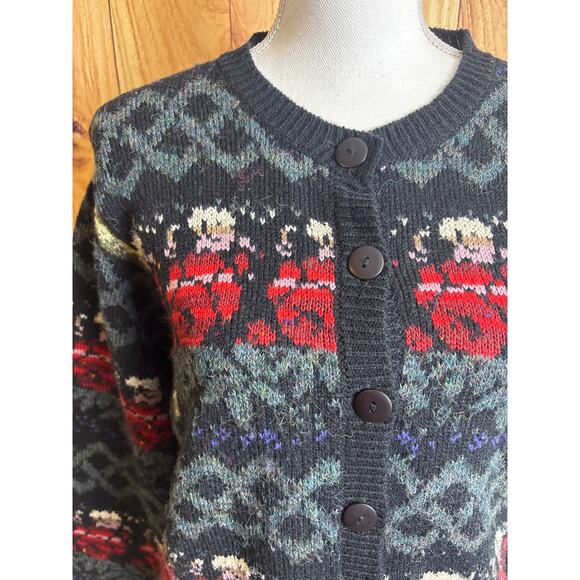 Vintage Boundary Waters Wool Blend Button Down Cardigan Sweater Women's Size M - Picture 2 of 6